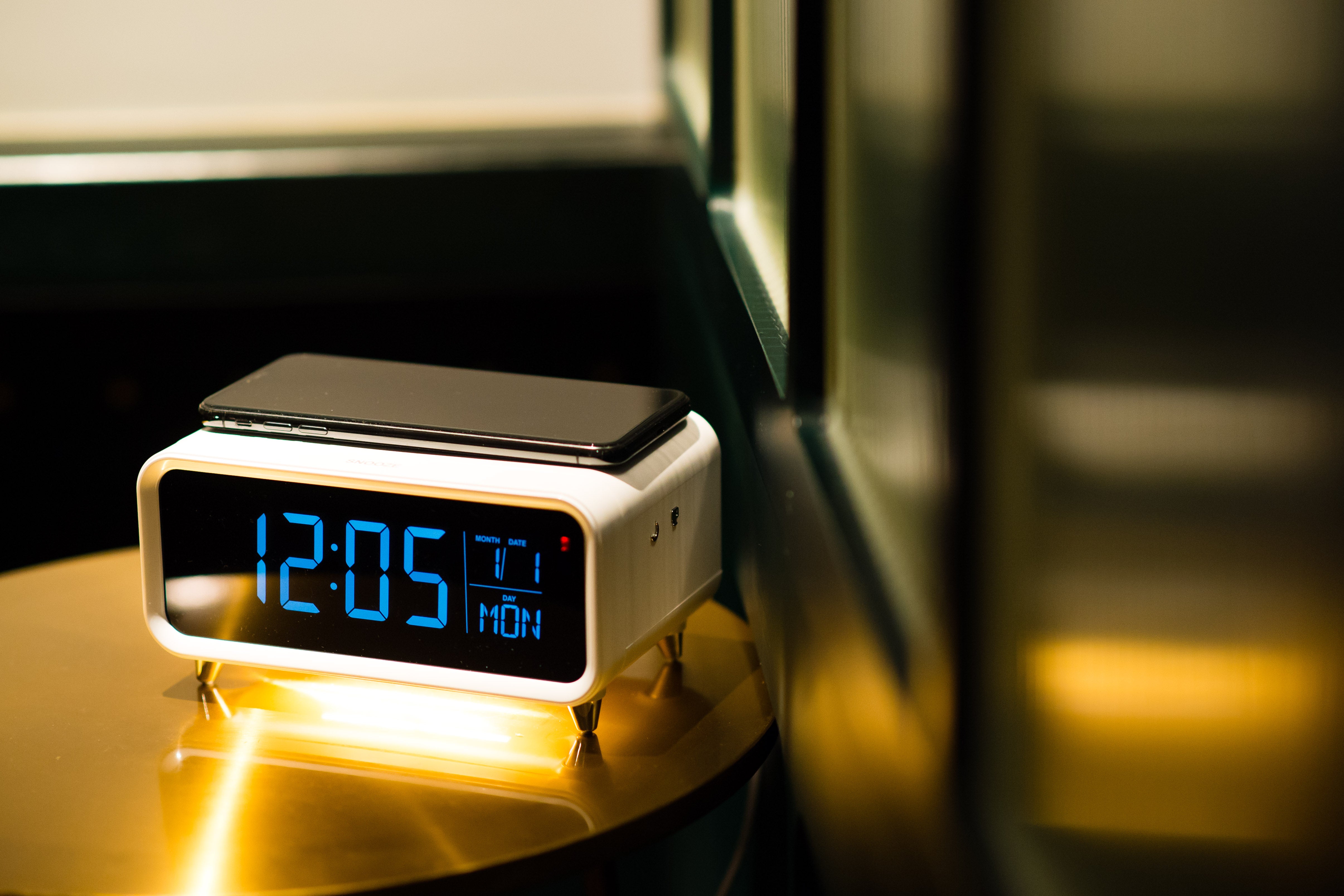 Wireless Charging Alarm Clock with Night Light